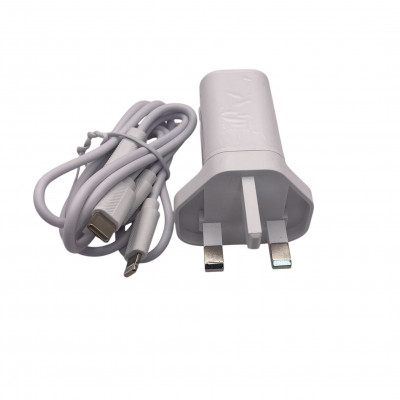 INTEK 65W Travel Fast Charger with cable 3-PORT 2X Type-C X USB